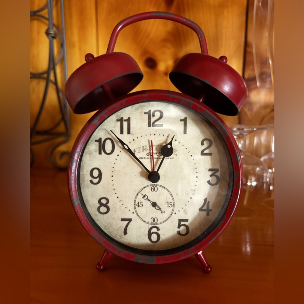 Rustic red clock